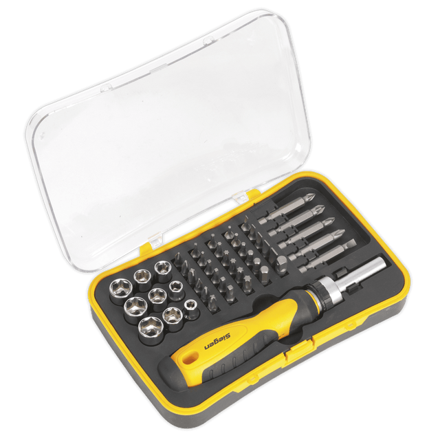 Sealey S0979 Socket & Bit Set 45pc Ratchet Screwdriver - S0979 - Sealey Tools UK - Trade Counter Direct