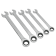 Sealey S0985 Combination Ratchet Spanner Set 5pc Metric - S0985 - Sealey Tools UK - Trade Counter Direct