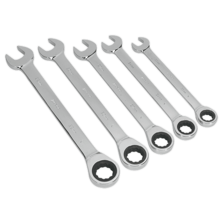 Sealey S0985 Combination Ratchet Spanner Set 5pc Metric - S0985 - Sealey Tools UK - Trade Counter Direct