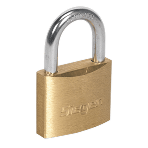 Sealey S0987 Siegen Brass Body Padlock with Brass Cylinder 40mm - S0987 - Sealey Tools UK - Trade Counter Direct