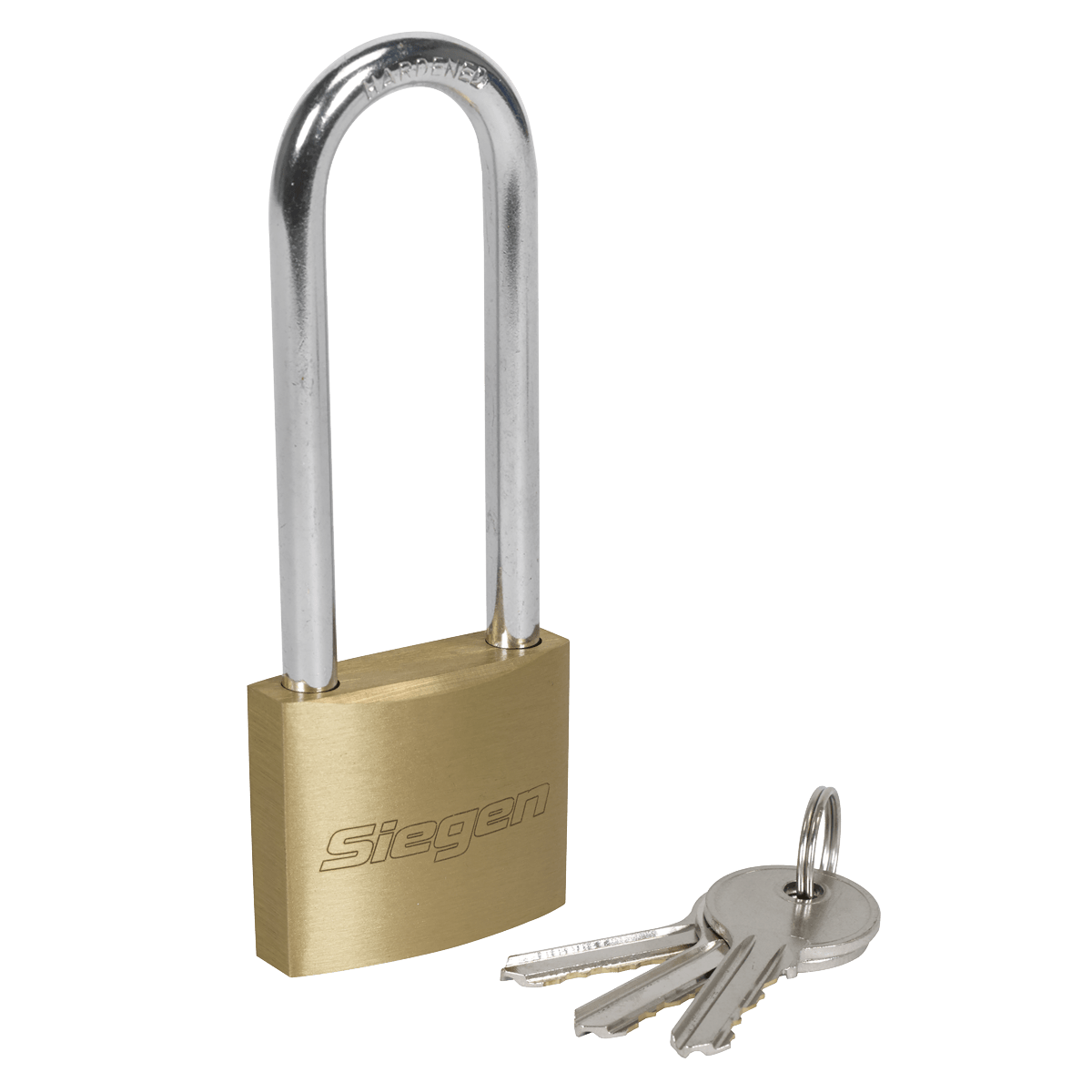 Sealey S0989 Siegen Brass Body Padlock with Brass Cylinder Long Shackle 40mm - S0989 - Sealey Tools UK - Trade Counter Direct