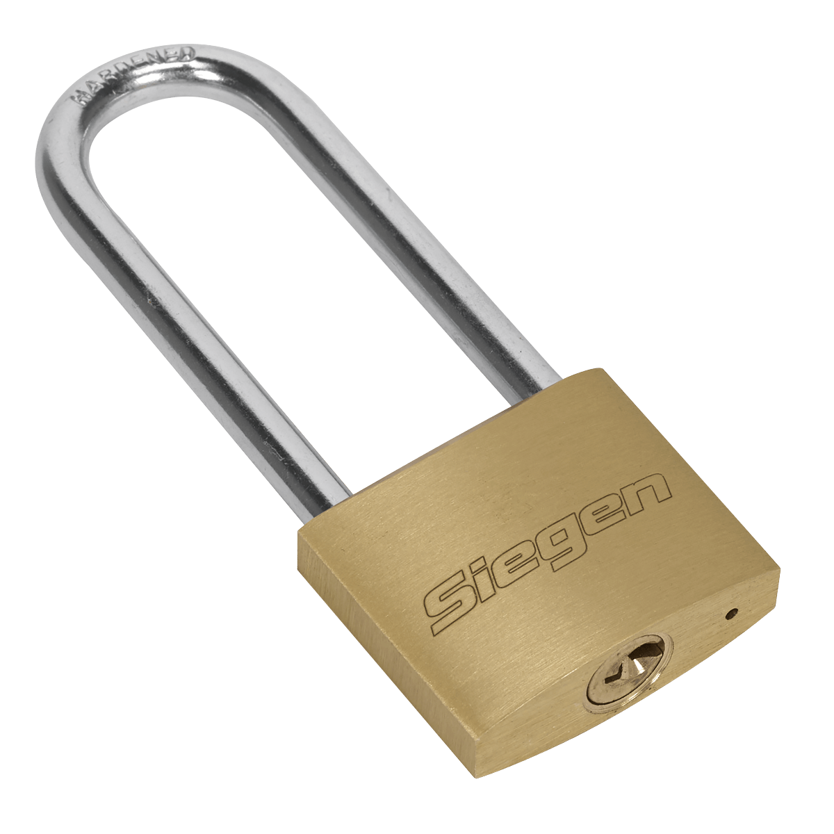 Sealey S0989 Siegen Brass Body Padlock with Brass Cylinder Long Shackle 40mm - S0989 - Sealey Tools UK - Trade Counter Direct