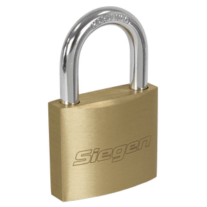 Sealey S0992 Siegen Brass Body Padlock with Brass Cylinder Keyed Alike - Pack of 4 - S0992 - Sealey Tools UK - Trade Counter Direct