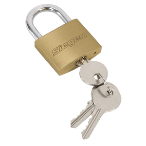 Sealey S0992 Siegen Brass Body Padlock with Brass Cylinder Keyed Alike - Pack of 4 - S0992 - Sealey Tools UK - Trade Counter Direct