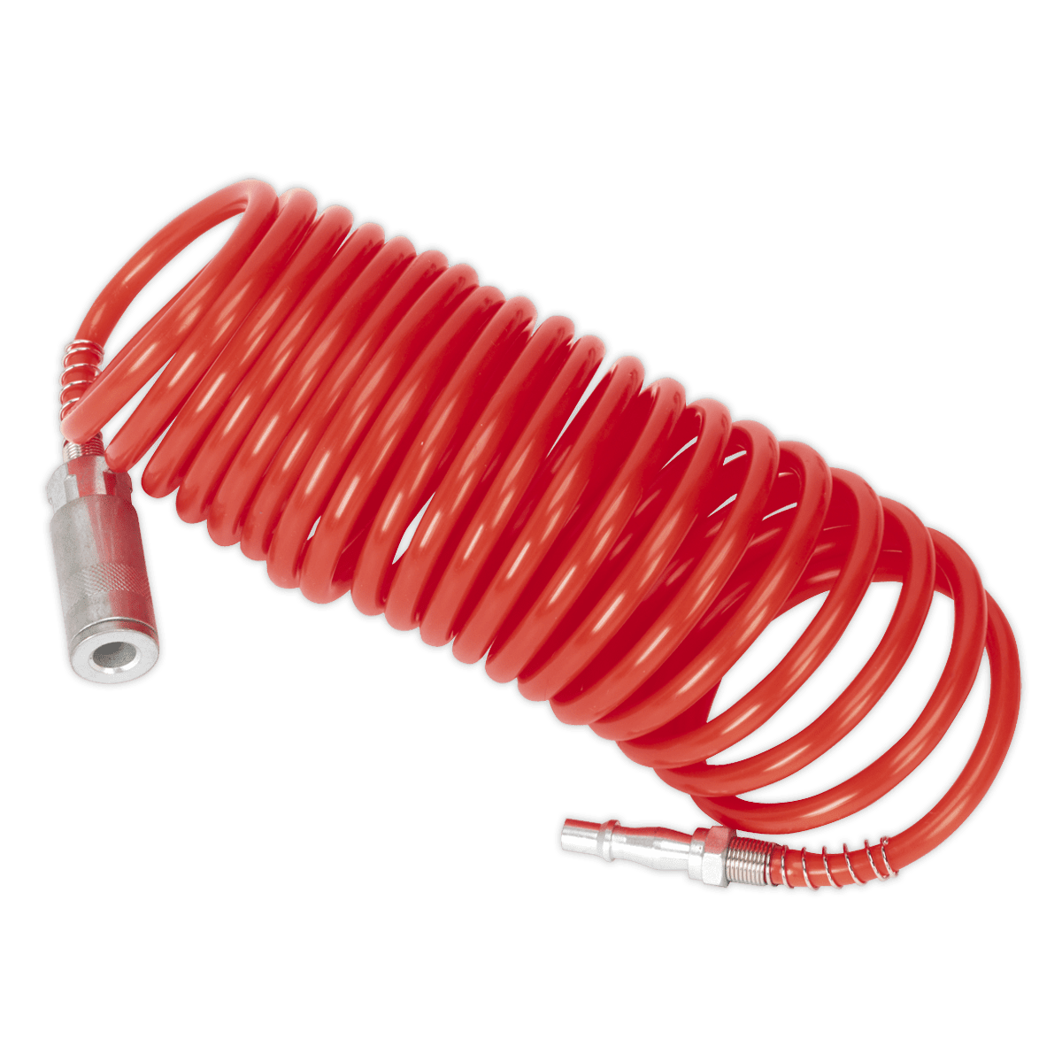 Sealey SA305 PE Coiled Air Hose 5m x 5mm with Couplings - SA305 - Sealey Tools UK - Trade Counter Direct