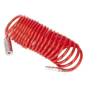 Sealey SA305 PE Coiled Air Hose 5m x 5mm with Couplings - SA305 - Sealey Tools UK - Trade Counter Direct