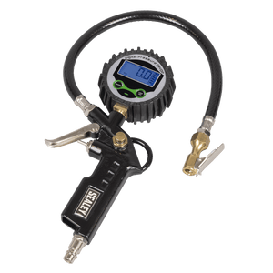 Sealey SA332D Digital Pistol Grip Tyre Inflator with Clip-On Connector - SA332D - Sealey Tools UK - Trade Counter Direct