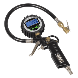 Sealey SA332D Digital Pistol Grip Tyre Inflator with Clip-On Connector - SA332D - Sealey Tools UK - Trade Counter Direct