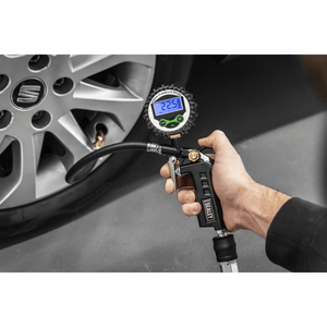 Sealey SA332D Digital Pistol Grip Tyre Inflator with Clip-On Connector - SA332D - Sealey Tools UK - Trade Counter Direct