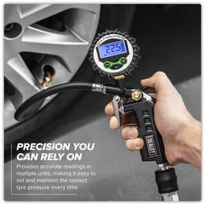 Sealey SA332D Digital Pistol Grip Tyre Inflator with Clip-On Connector - SA332D - Sealey Tools UK - Trade Counter Direct