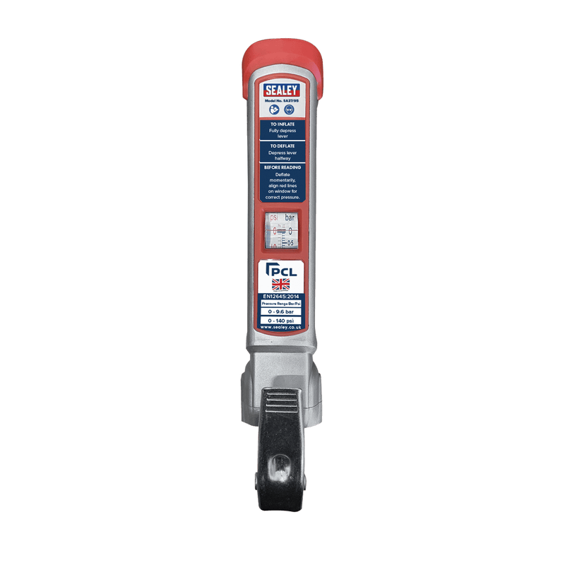Sealey SA37/95 PCL Tyre Inflator with 2.5m Hose & Twin Clip-On Connector - SA37/95 - Sealey Tools UK - Trade Counter Direct
