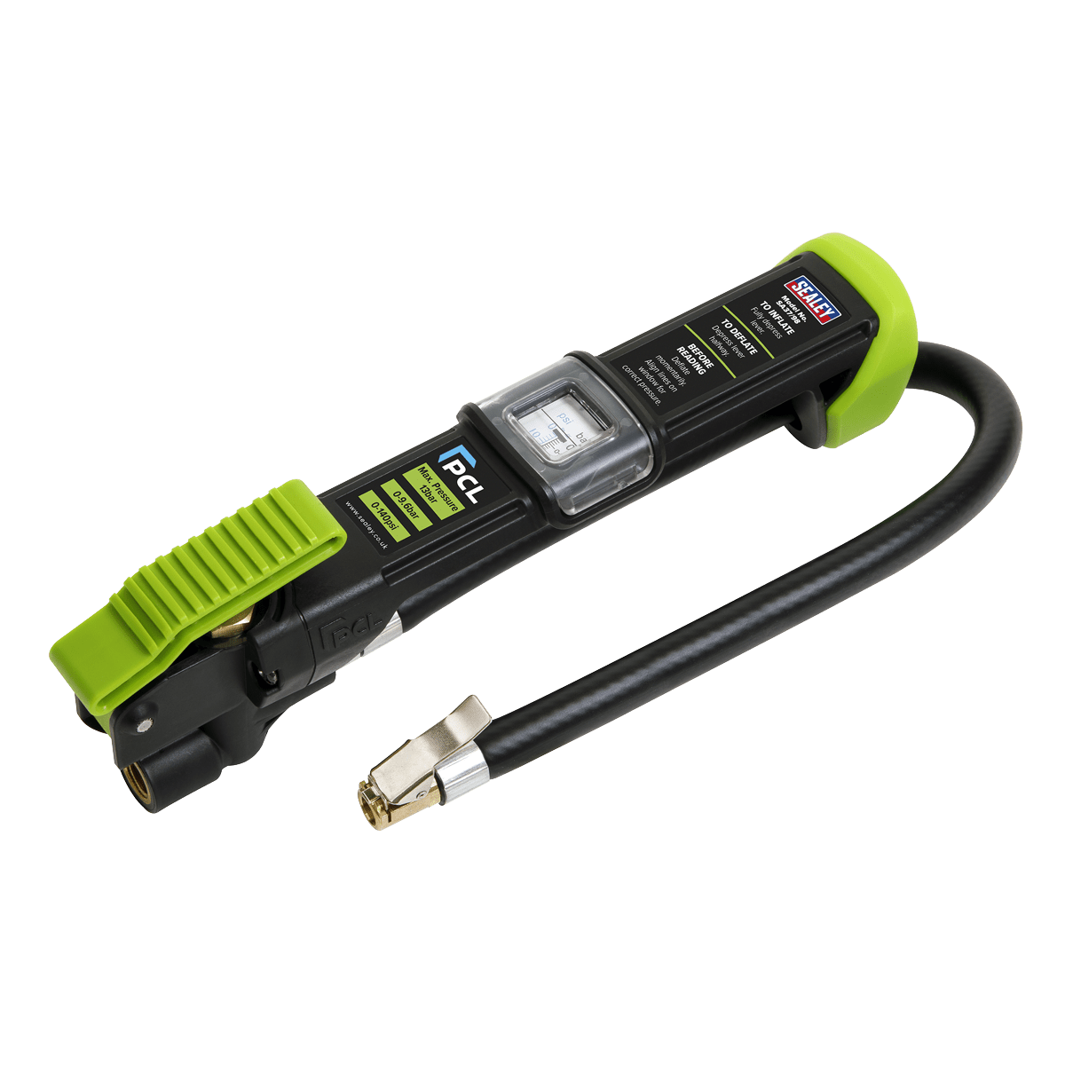Sealey SA37/98 PCL Airlite Eco Tyre Inflator with Clip-On Connector - SA37/98 - Sealey Tools UK - Trade Counter Direct