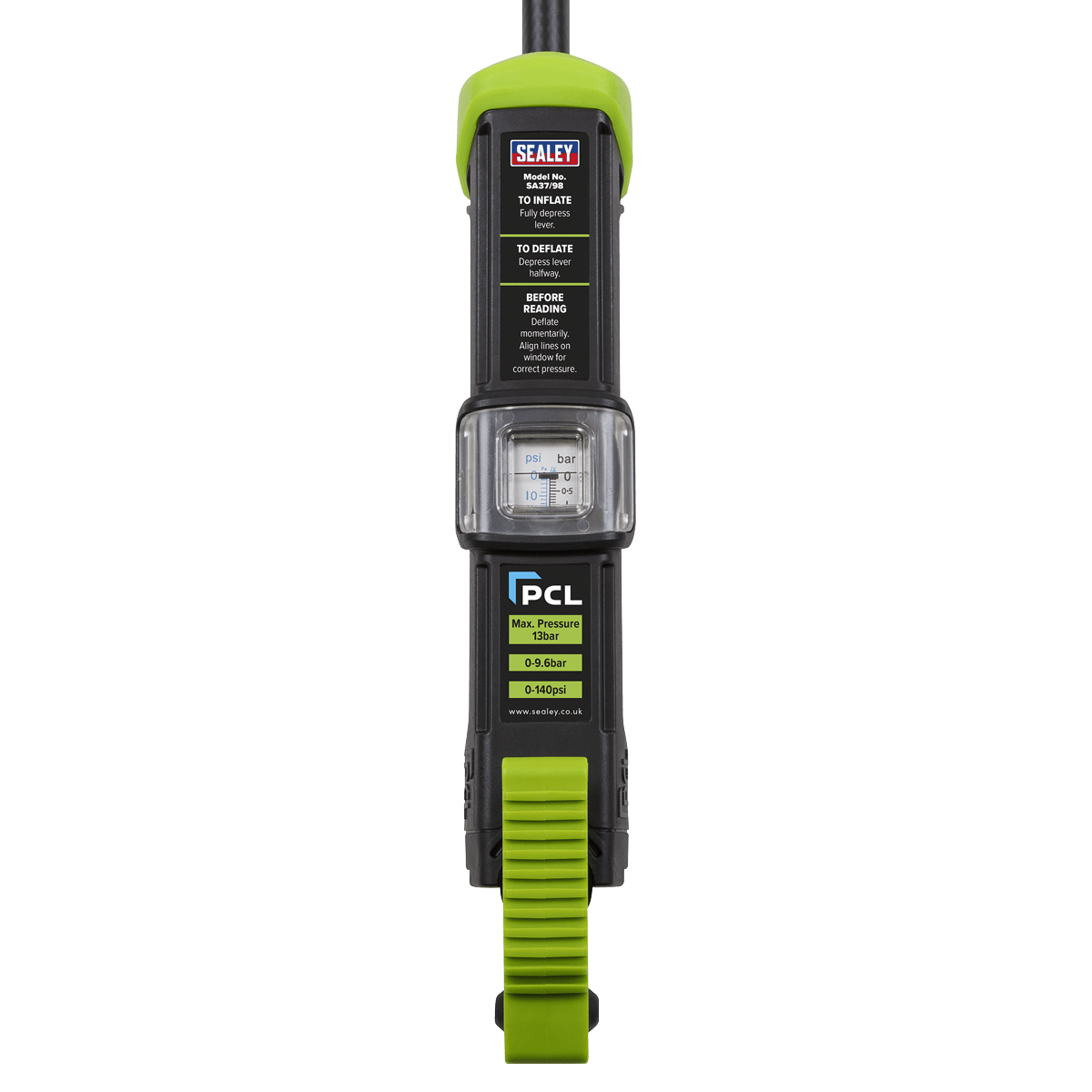 Sealey SA37/98 PCL Airlite Eco Tyre Inflator with Clip-On Connector - SA37/98 - Sealey Tools UK - Trade Counter Direct