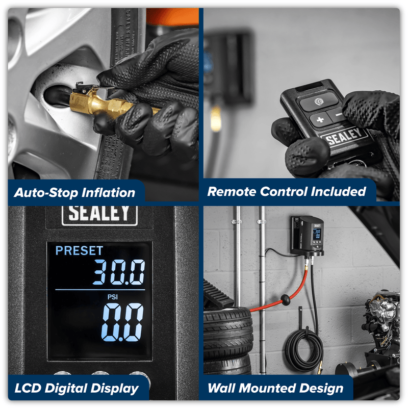 Sealey SA450 Wall Mounting Tyre Inflator Digital - SA450 - Sealey Tools UK - Trade Counter Direct
