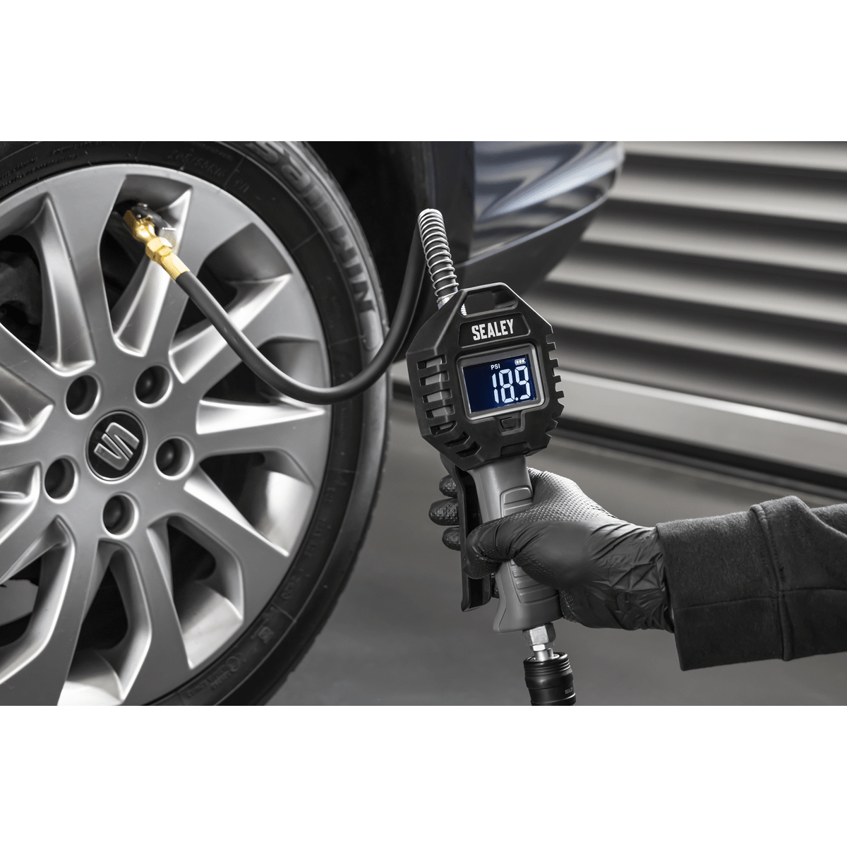 Sealey SA500 Rechargeable Digital Tyre Inflator with Clip-On Connector - SA500 - Sealey Tools UK - Trade Counter Direct