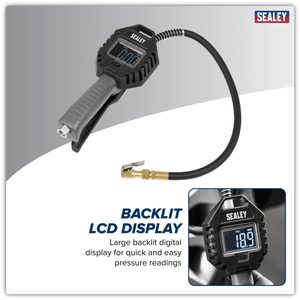 Sealey SA500 Rechargeable Digital Tyre Inflator with Clip-On Connector - SA500 - Sealey Tools UK - Trade Counter Direct