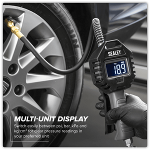 Sealey SA500 Rechargeable Digital Tyre Inflator with Clip-On Connector - SA500 - Sealey Tools UK - Trade Counter Direct