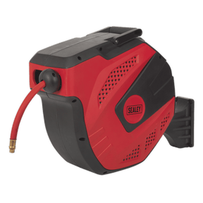 Sealey SA822 Air Hose Reel Auto - Rewind Control 15m Ø10mm ID - Rubber Hose - SA822 - Sealey Tools UK - Trade Counter Direct