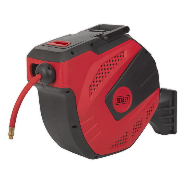 Sealey SA824 Air Hose Reel Auto - Rewind Control 30m Ø10mm ID - Rubber Hose - SA824 - Sealey Tools UK - Trade Counter Direct