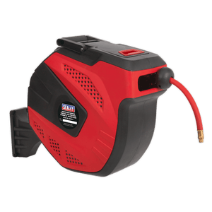 Sealey SA824 Air Hose Reel Auto - Rewind Control 30m Ø10mm ID - Rubber Hose - SA824 - Sealey Tools UK - Trade Counter Direct