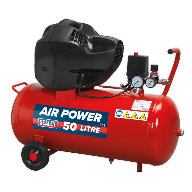 Sealey SAC05030F Air Compressor 50L V - Twin Direct Drive 3hp Oil Free - SAC05030F - Sealey Tools UK - Trade Counter Direct