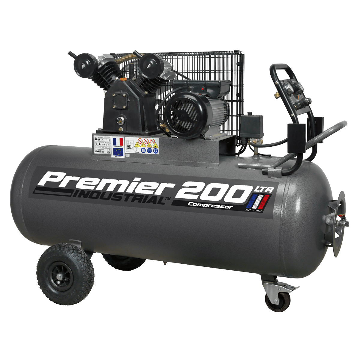 Sealey SAC3203B Air Compressor 200L Belt Drive 3hp with Front Control Panel - SAC3203B - Sealey Tools UK - Trade Counter Direct