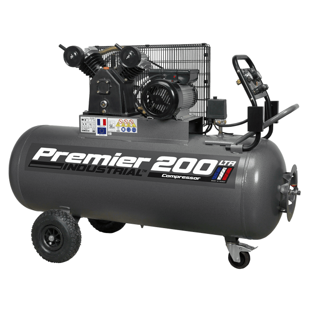 Sealey SAC3203B Air Compressor 200L Belt Drive 3hp with Front Control Panel - SAC3203B - Sealey Tools UK - Trade Counter Direct