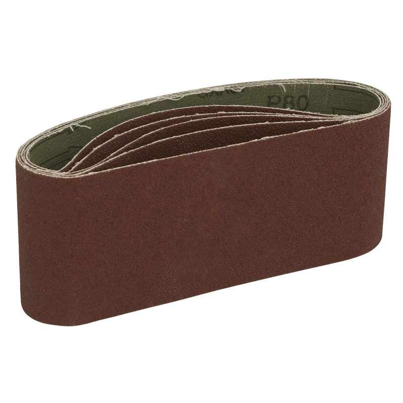 Sealey SB80457 76 x 457mm Sanding Belt 80Grit - Pack of 5 - SB80457 - Sealey Tools UK - Trade Counter Direct