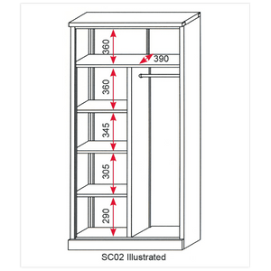 Sealey SC02 Floor Cabinet 2 Door 4 Shelf & Hanging Rail - SC02 - Sealey Tools UK - Trade Counter Direct