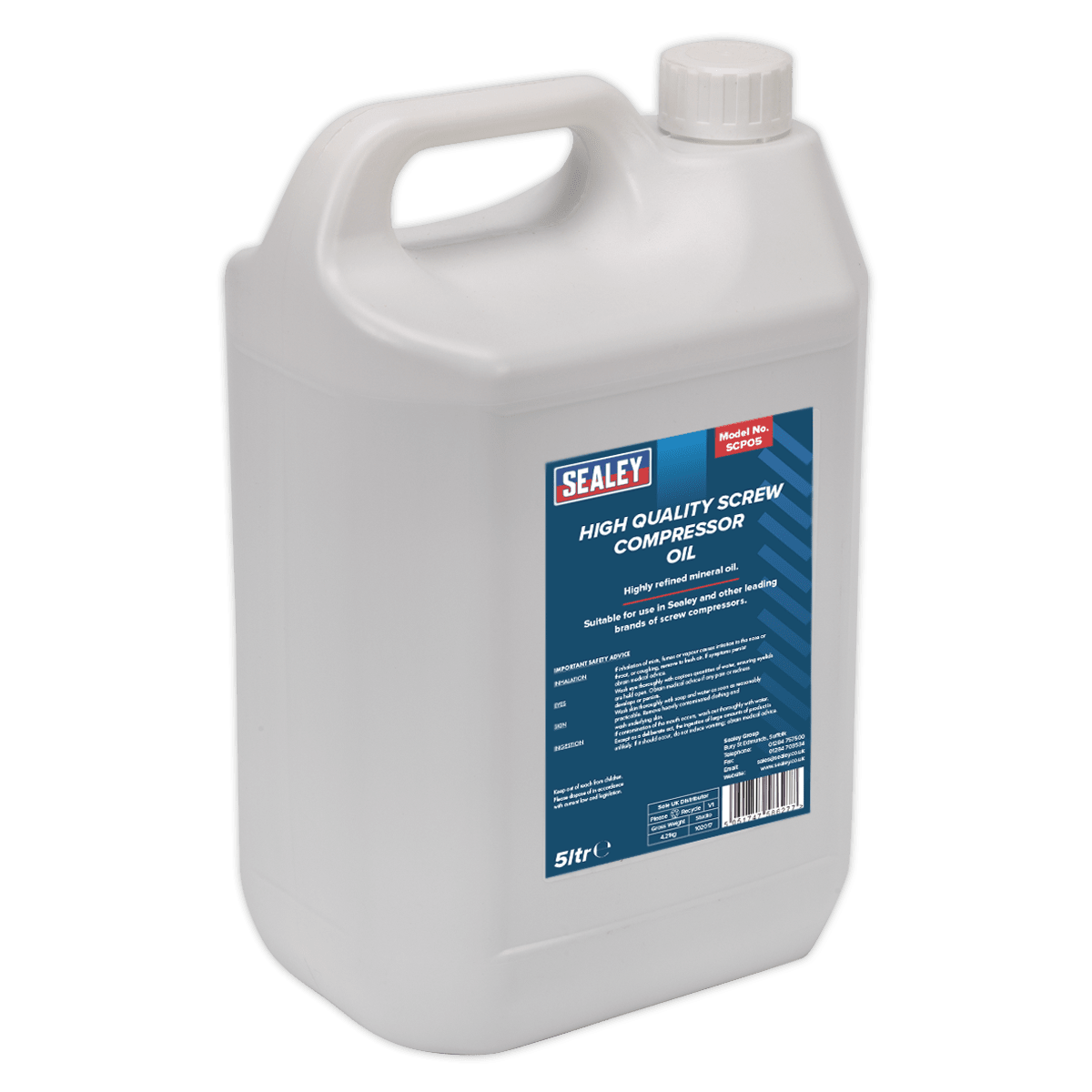 Sealey SCPO5 Screw Compressor Oil 5L - SCPO5 - Sealey Tools UK - Trade Counter Direct