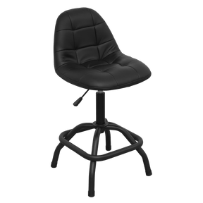 Sealey SCR01B Workshop Stool Pneumatic with Adjustable Height Swivel Seat & Back Rest - SCR01B - Sealey Tools UK - Trade Counter Direct