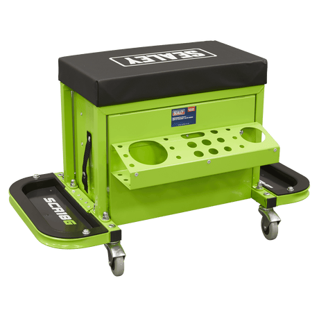 Sealey SCR18G Mechanic's Utility Seat & Toolbox - Green - SCR18G - Sealey Tools UK - Trade Counter Direct