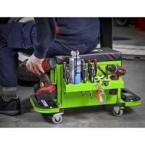 Sealey SCR18G Mechanic's Utility Seat & Toolbox - Green - SCR18G - Sealey Tools UK - Trade Counter Direct