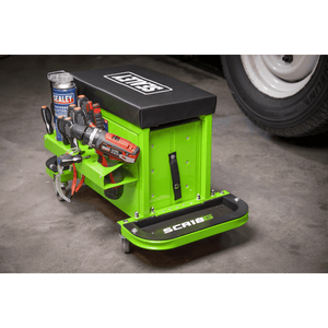 Sealey SCR18G Mechanic's Utility Seat & Toolbox - Green - SCR18G - Sealey Tools UK - Trade Counter Direct