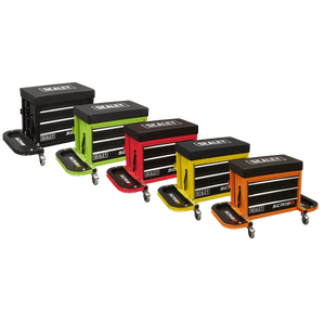 Sealey SCR18G Mechanic's Utility Seat & Toolbox - Green - SCR18G - Sealey Tools UK - Trade Counter Direct