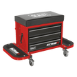 Sealey SCR18R Mechanic's Utility Seat & Toolbox - Red - SCR18R - Sealey Tools UK - Trade Counter Direct