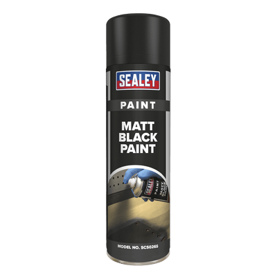 Sealey SCS026 Black Matt Paint 500ml Pack of 6 - SCS026 - Sealey Tools UK - Trade Counter Direct