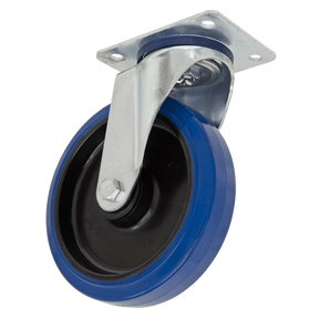 Sealey SCW3100SPEM Heavy - Duty Blue Elastic Rubber Swivel Castor Wheel Ø100mm - Trade - SCW3100SPEM - Sealey Tools UK - Trade Counter Direct