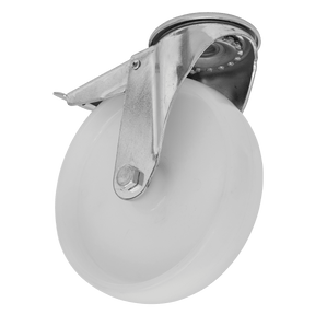 Sealey SCW4125SBLEM Heavy - Duty Nylon Castor Wheel Bolt Hole with Total Lock Ø125mm - Trade - SCW4125SBLEM - Sealey Tools UK - Trade Counter Direct