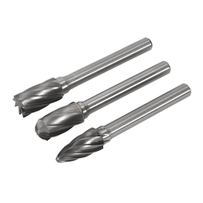 Sealey SDBCK3 Tungsten Carbide Rotary Burr Set 3pc Ripper/Coarse - SDBCK3 - Sealey Tools UK - Trade Counter Direct