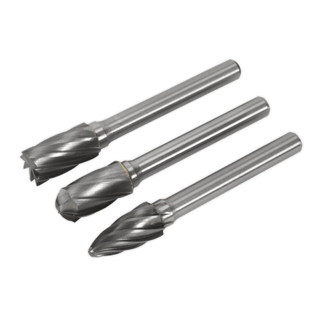 Sealey SDBCK3 Tungsten Carbide Rotary Burr Set 3pc Ripper/Coarse - SDBCK3 - Sealey Tools UK - Trade Counter Direct