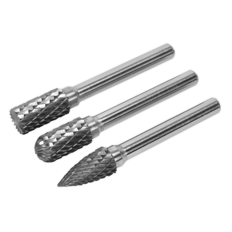 Sealey SDBK3 Tungsten Carbide Rotary Burr Set 3pc - SDBK3 - Sealey Tools UK - Trade Counter Direct