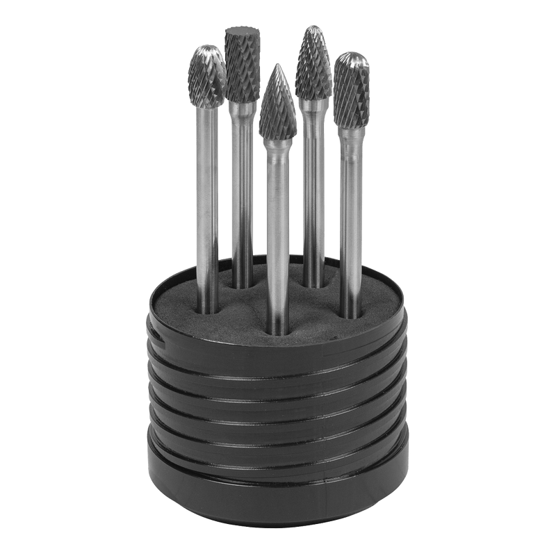 Sealey SDBK5XL Tungsten Carbide Rotary Burr Set Extra-Long 5pc - SDBK5XL - Sealey Tools UK - Trade Counter Direct