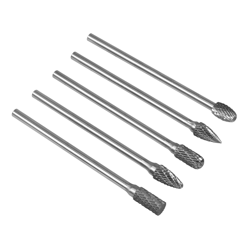 Sealey SDBK5XL Tungsten Carbide Rotary Burr Set Extra-Long 5pc - SDBK5XL - Sealey Tools UK - Trade Counter Direct