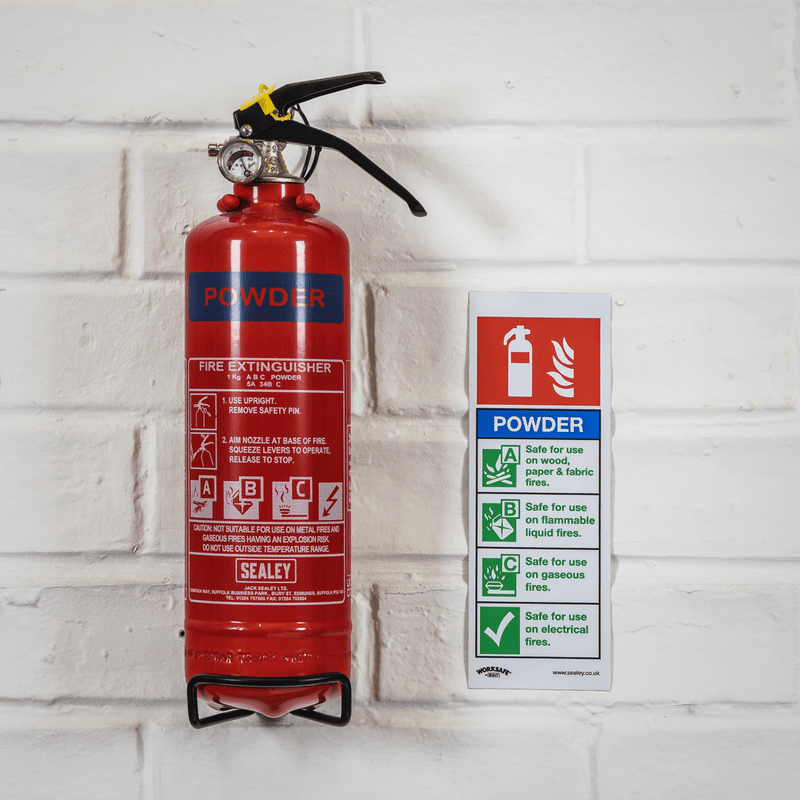 Sealey SDPE01 Dry Powder Fire Extinguisher 1kg - SDPE01 - Sealey Tools UK - Trade Counter Direct