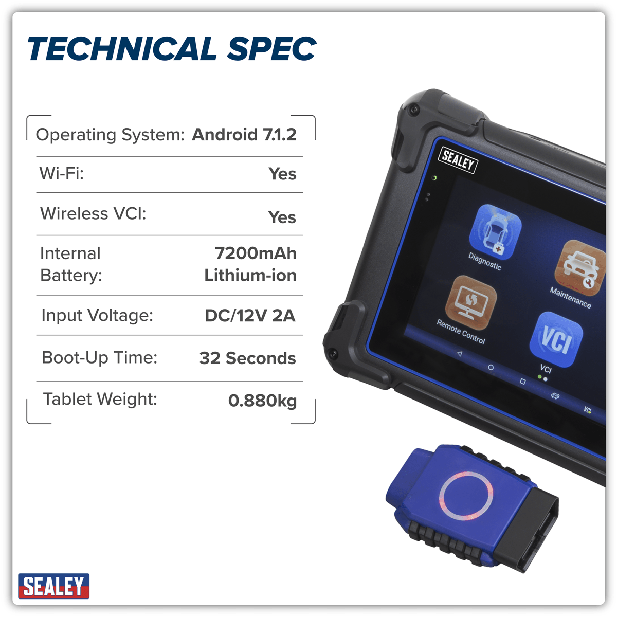 Sealey SDS1 Diagnostic Tablet Multi-Manufacturer - SDS1 - Sealey Tools UK - Trade Counter Direct