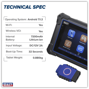 Sealey SDS1 Diagnostic Tablet Multi-Manufacturer - SDS1 - Sealey Tools UK - Trade Counter Direct