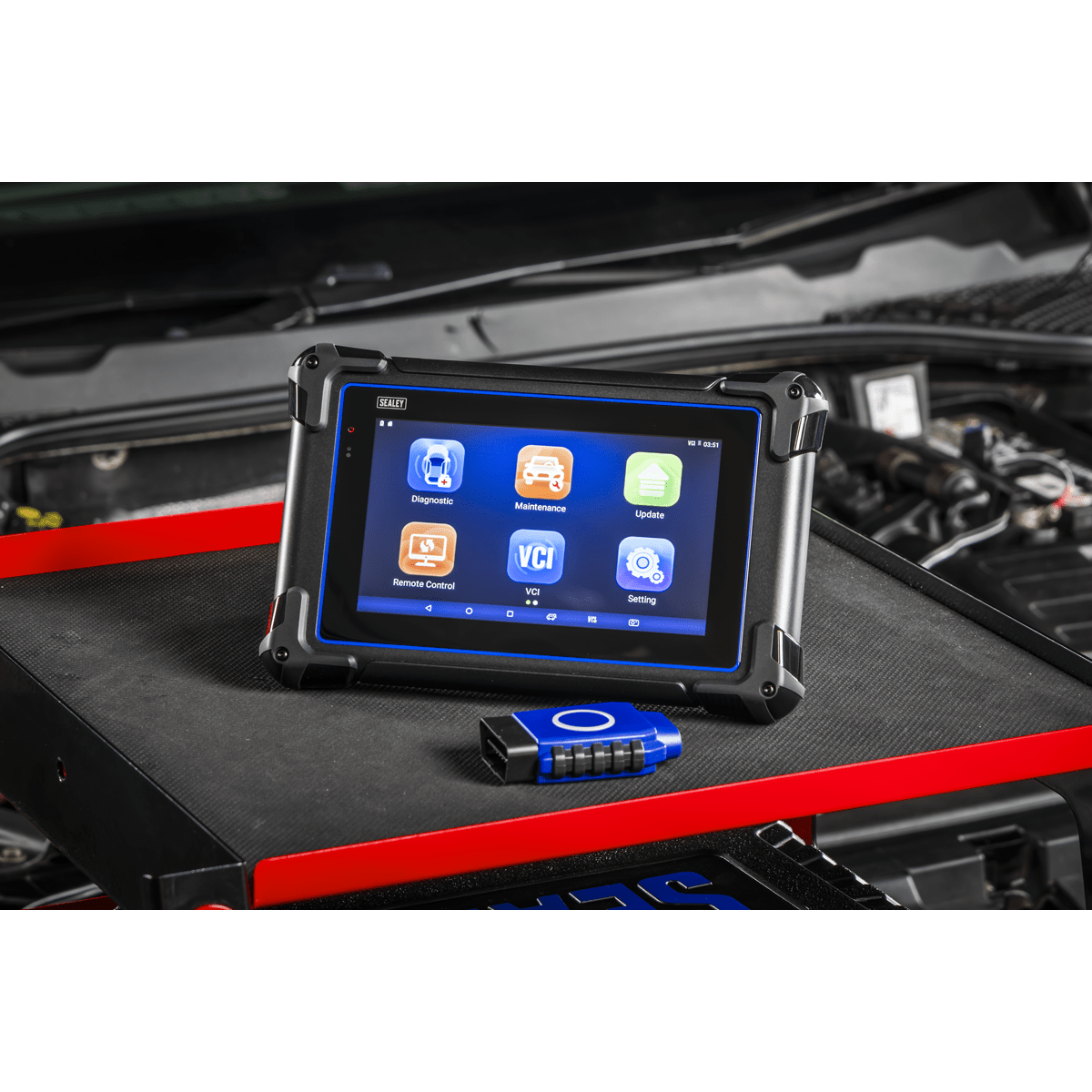 Sealey SDS1R Diagnostic Tablet & Trolley - Red - SDS1R - Sealey Tools UK - Trade Counter Direct