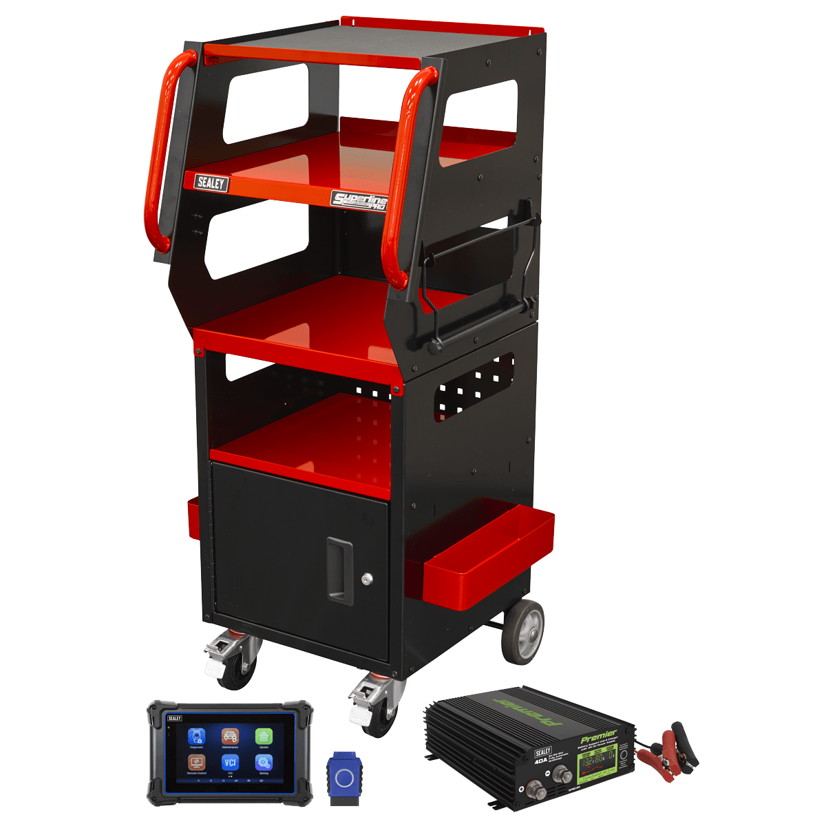 Sealey SDS1R1 Diagnostic Support Station - Red - SDS1R1 - Sealey Tools UK - Trade Counter Direct