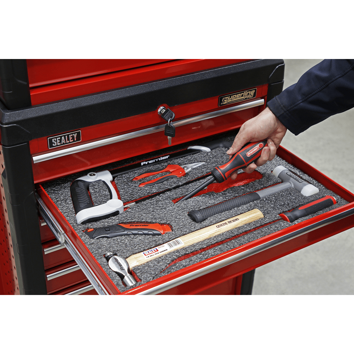 Sealey SF50R Easy Peel Shadow Foam® 1200 x 550 x 50mm - Red/Black - SF50R - Sealey Tools UK - Trade Counter Direct